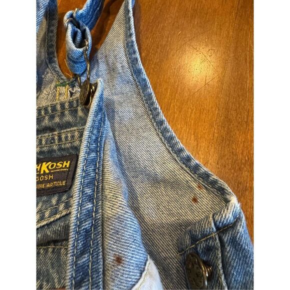 Boys vintage Y2K 90s Oshkosh denim overalls size 18 months - Picture 3 of 7